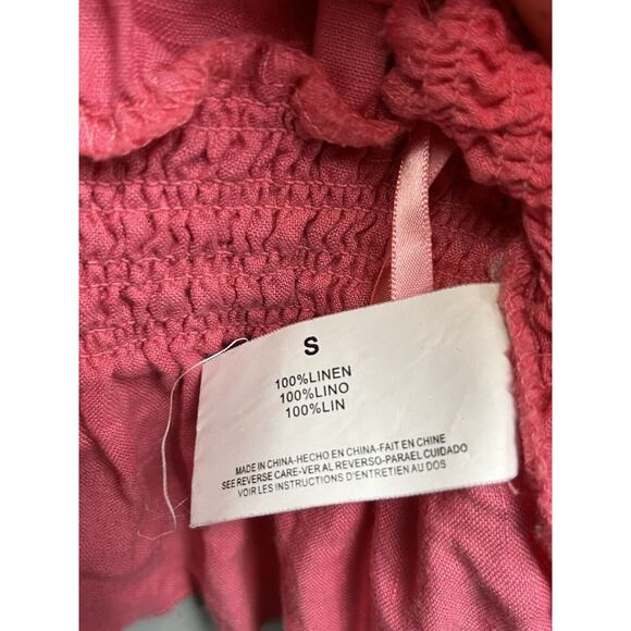 Nine West Dress Women’s Top Size Small Pink Smock Elastic Waist Pearl snap - Picture 6 of 8